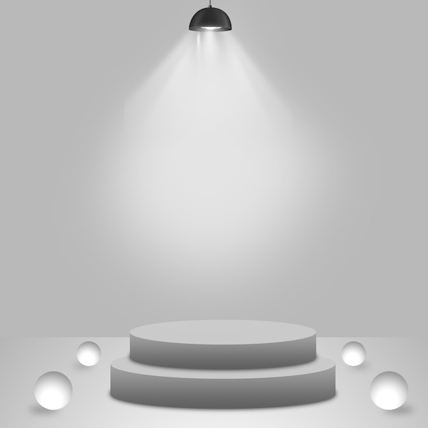 Podium mit Spotlight und Sphären