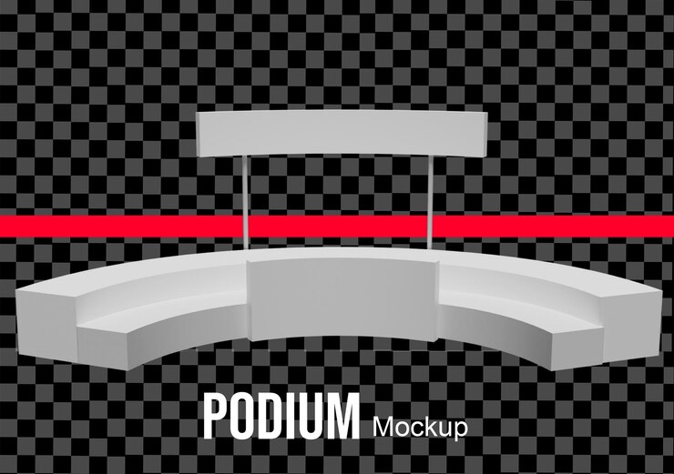 PSD podium-mockup für präsentationen oder ausstellungen