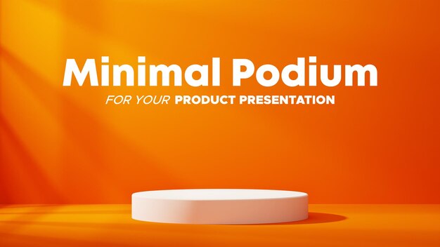 PSD podium naranja de estilo minimalista 3d para la escena de presentación del producto