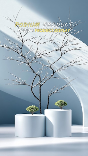 Podium per l'esposizione dei prodotti Mockup di esposizione estiva e naturale per la presentazione dei prodotti dello spettacolo