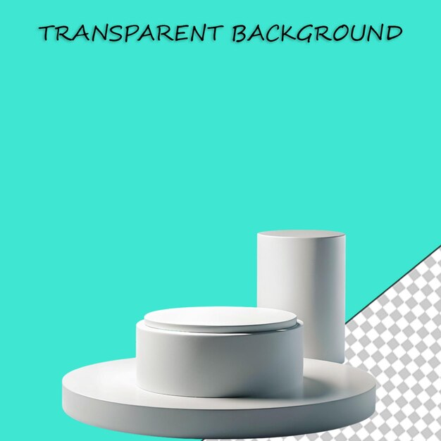 PSD podium plateado geométrico de 3d para la colocación de productos sobre un fondo transparente