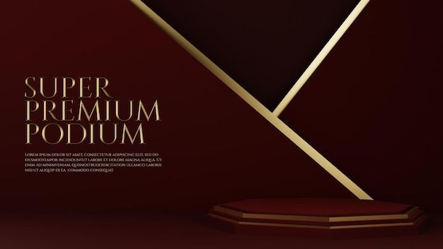 Podium Premium De Luxe Avec élément Géométrique En Or