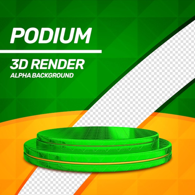 Podium De Promotion Vert Rendu 3d Isolé