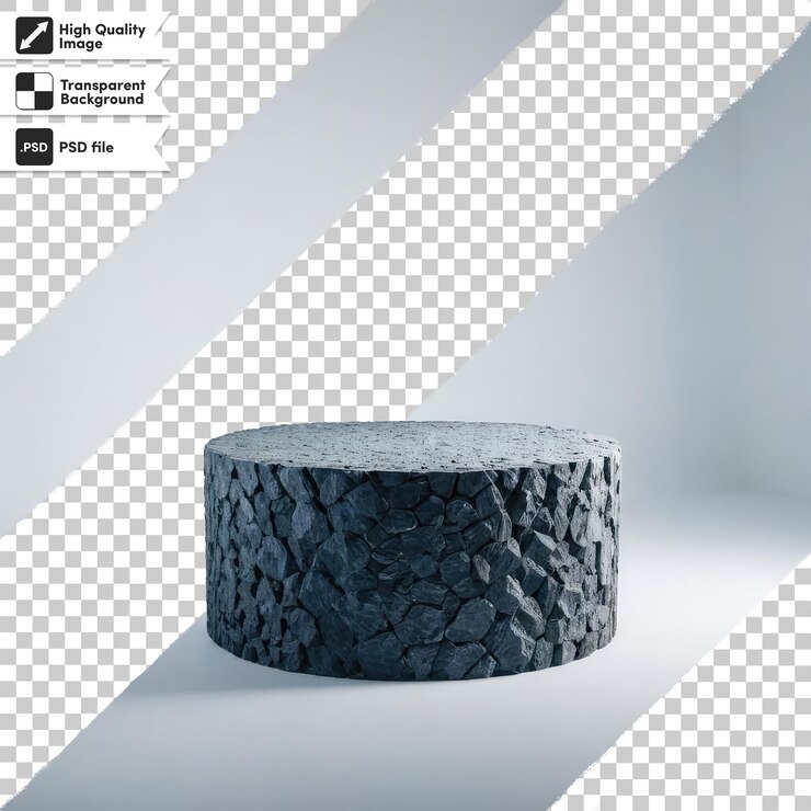PSD podium psd para exhibición de productos en fondo transparente con capa de máscara editable