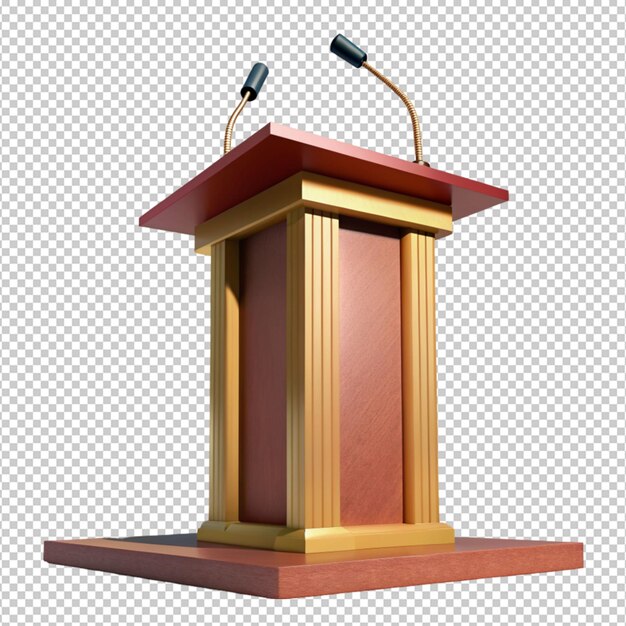 PSD podium-pulpit-mikrofon auf durchsichtigem hintergrund