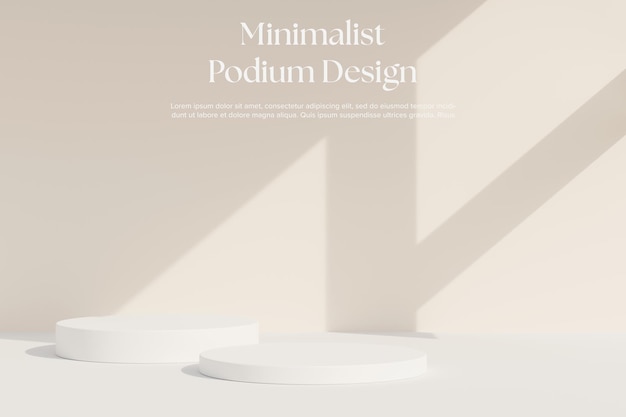 Podium redondo blanco para la colocación de productos de fondo 3D