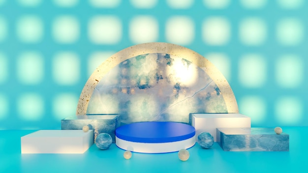 Podium de renderización 3D para la colocación de productos