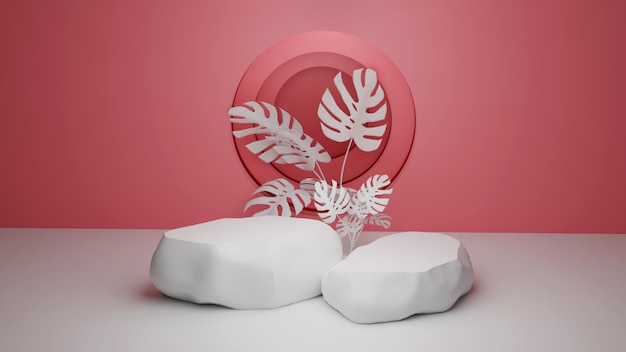 Podium de renderización 3D para la colocación de productos