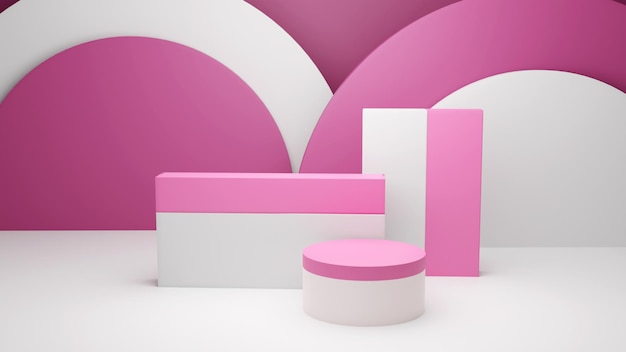 Podium de renderización 3D para la colocación de productos