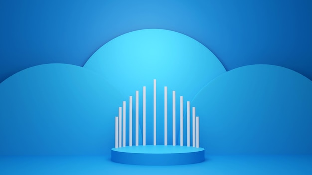 Podium de renderización 3D para la colocación de productos
