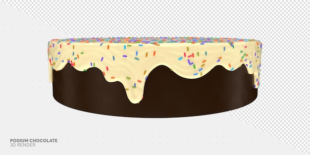 Podium Rendu 3d Chocolat Fondu Fond Transparent