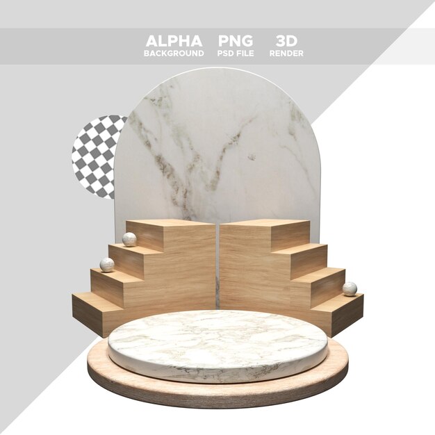 PSD podium de rendu 3d pour illustration de conception