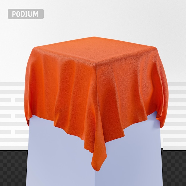 Podium de rendu 3D avec tissu rouge