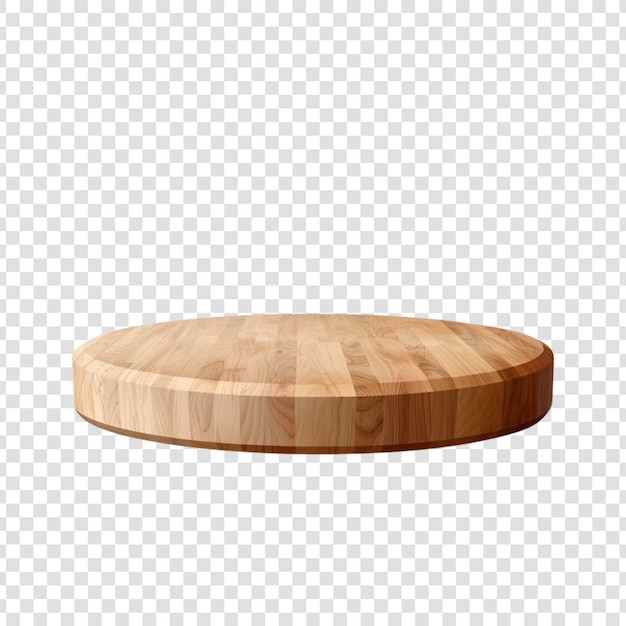 PSD podium rond en bois sur un fond transparent