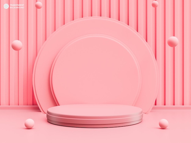 Podium rose pour la présentation du produit rendu 3d