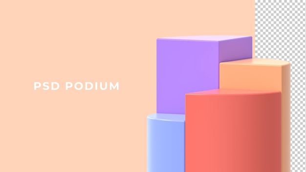 Podium De Tarte Rendu 3d Coloré