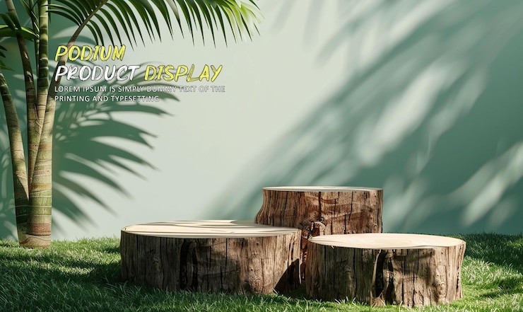 pódium de verano y natural para la exhibición de productos modelo de exhibición de escenario para la presentación de productos de exposición