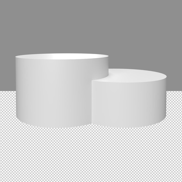 Podium weißer Produktständer oder Sockel auf Werbehintergrund 3D-Rendering