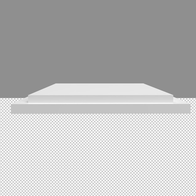 Podium weißer Produktständer oder Sockel auf Werbehintergrund 3D-Rendering