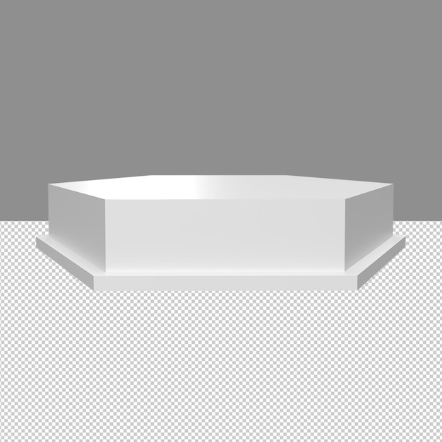 Podium weißer Produktständer oder Sockel auf Werbehintergrund 3D-Rendering