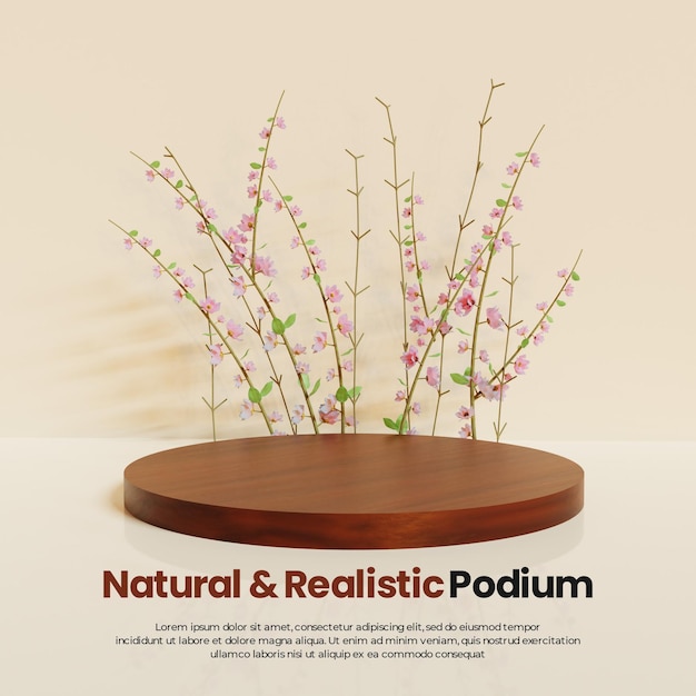 podiuw natural realista com flor