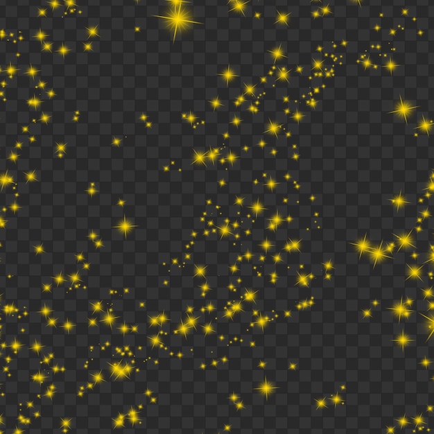 PSD poeira estelar amarela isolada em fundo transparente
