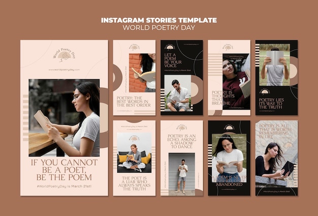 Poesie Tag Instagram Geschichten Vorlage mit Foto