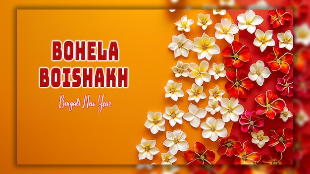 Pohela boishakh neujahr bangali neujahrsgrüße hintergrund