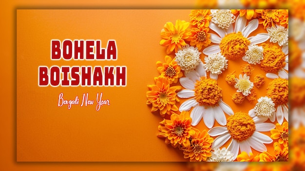 PSD pohela boishakh nouvelle année bangali nouvelle année à l'arrière-plan