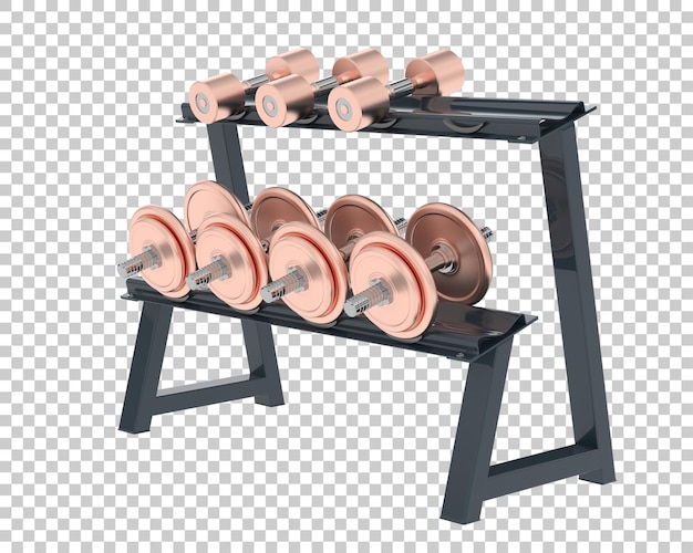 PSD poids sur rack sur fond transparent illustration de rendu 3d