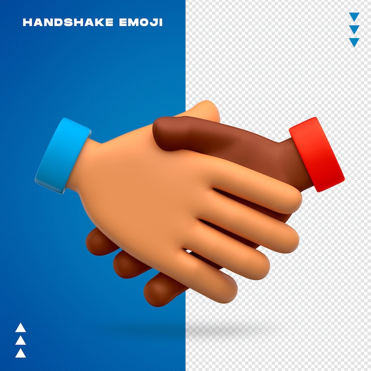 PSD poignée de main emoji isolé