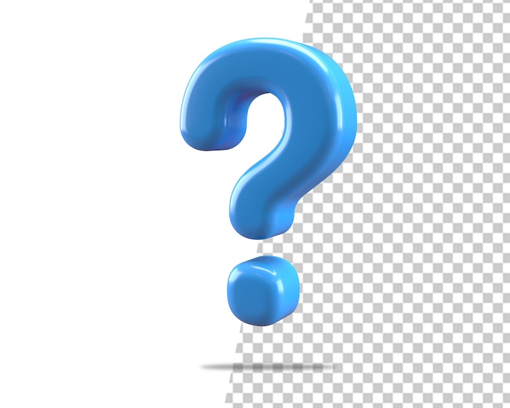 PSD point d'interrogation bleu conception 3d