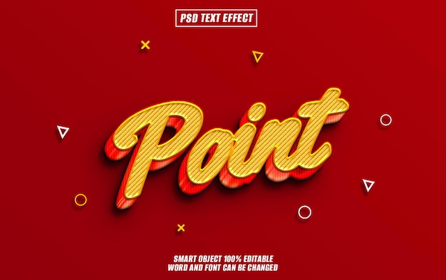 point text effect font editable typography 3d text