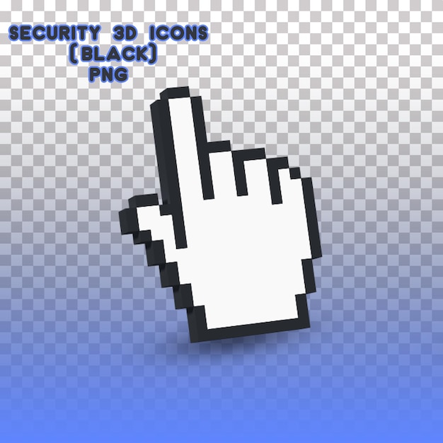 PSD pointeur d'icônes de sécurité 3d (noir)