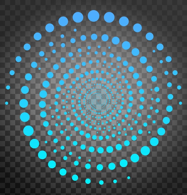 PSD des points bleus entourant des éléments de cercle à demi-ton décoration