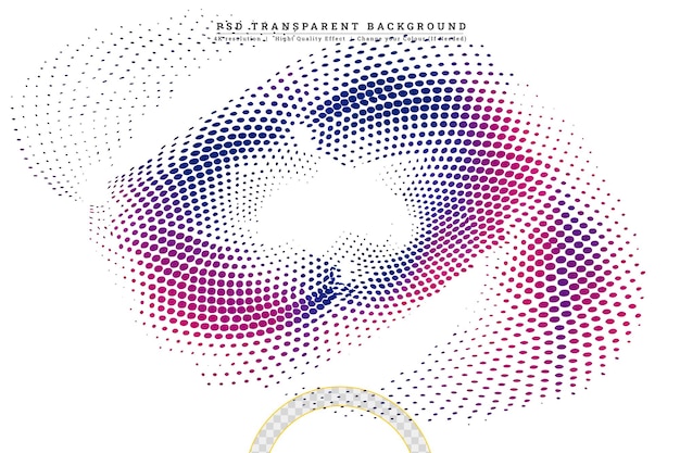 PSD points rouges à demi-ton sur fond transparent