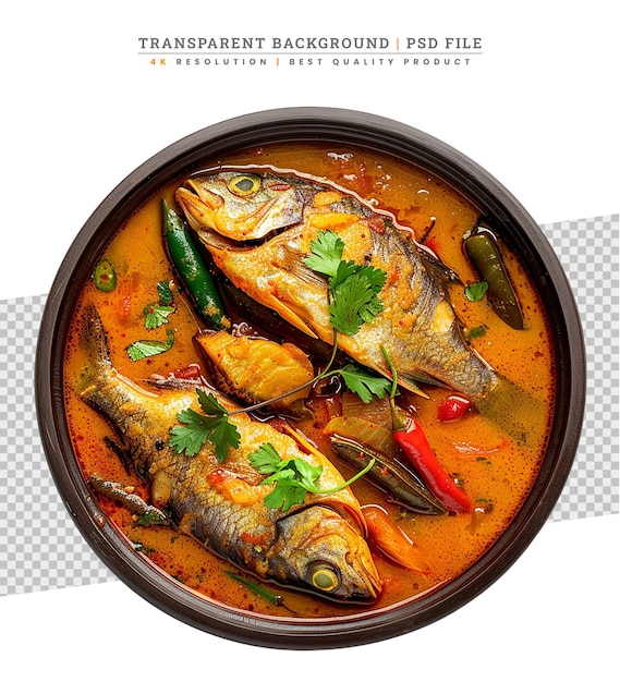 PSD poisson au curry rouge frit, nourriture thaïlandaise préférée