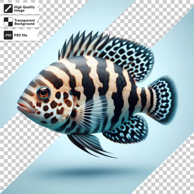 Poisson Cichlid Africain Psd Sur Fond Transparent Avec Couche De Masque Modifiable