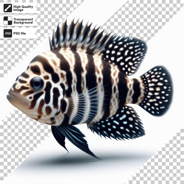 PSD poisson cichlid africain psd sur fond transparent avec couche de masque modifiable