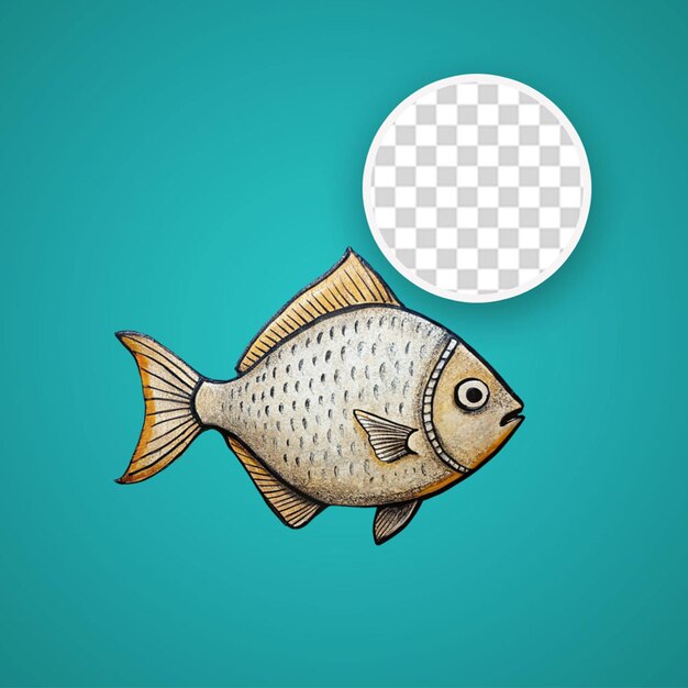 Poisson Coloré Avec Un Fond Blanc