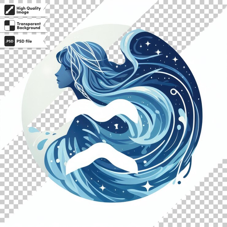 PSD poisson du signe du zodiaque psd sur fond transparent