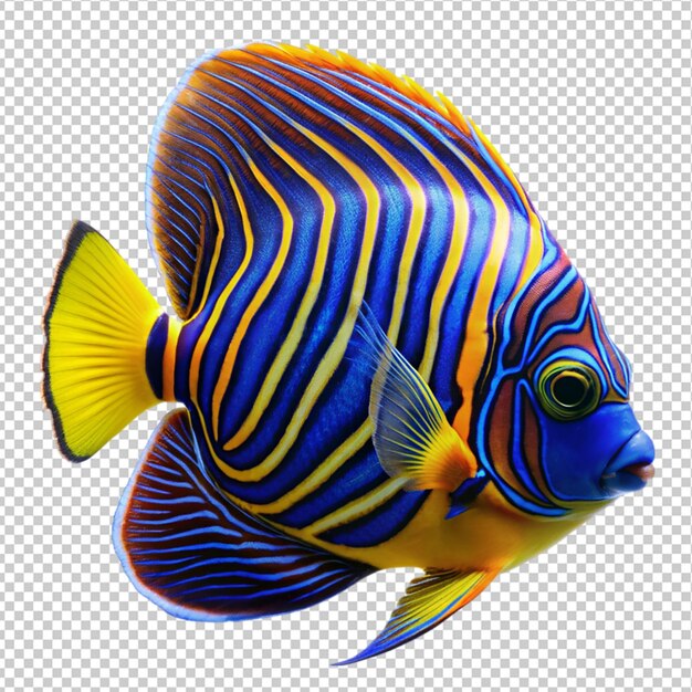 poisson empereur juvénile sur un fond transparent