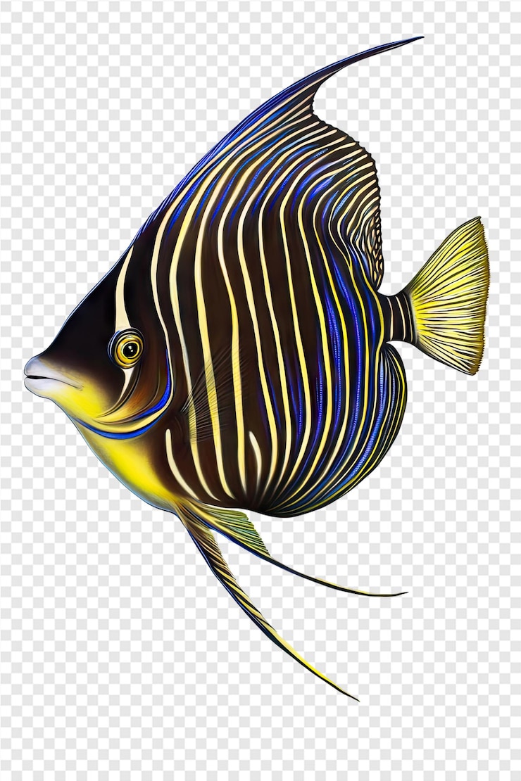 PSD un poisson est sur un fond transparent