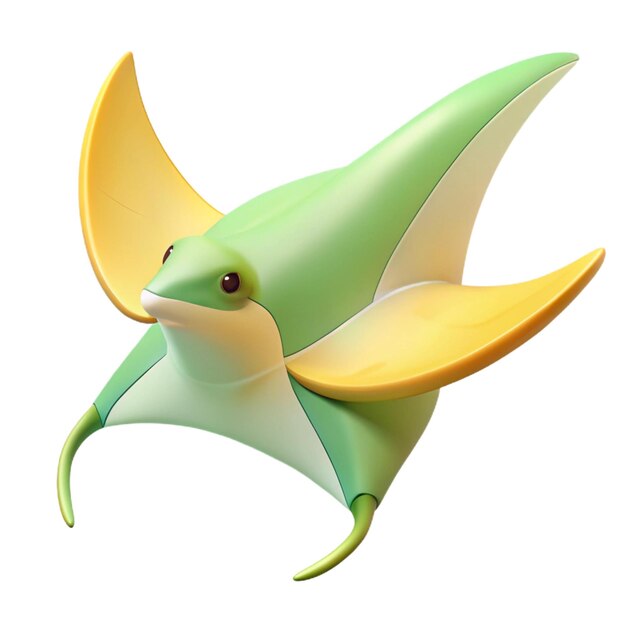 un poisson vert et jaune avec une queue jaune et la queue de la queue