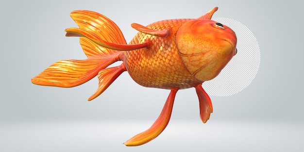 Des poissons d'or isolés sur un fond transparent