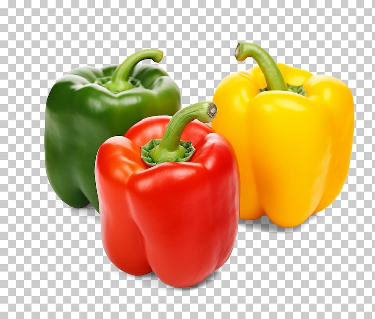PSD poivron rouge poivron vert collection de poivron jaune isolée sur fond transparent png psd
