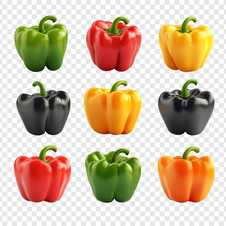 PSD les poivrons aux couleurs vives