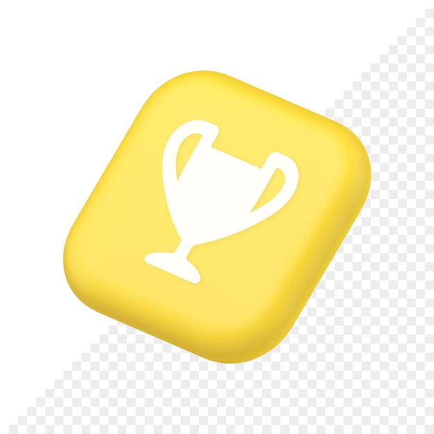 Pokal-trophäenpreis bester gewinn-erfolgsknopf erster platz spiel online-verbindung isometrisches 3d-symbol