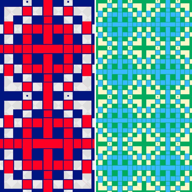 PSD pola bojagi korea dibuat dengan bentuk geometris dan vektor geometris abstrak kreatif patc