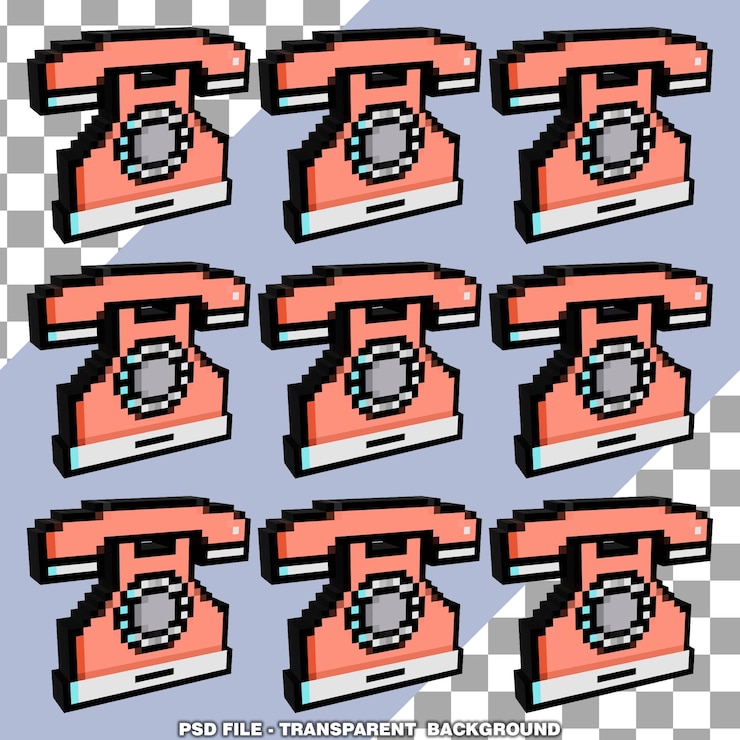 PSD pola piksel telepon